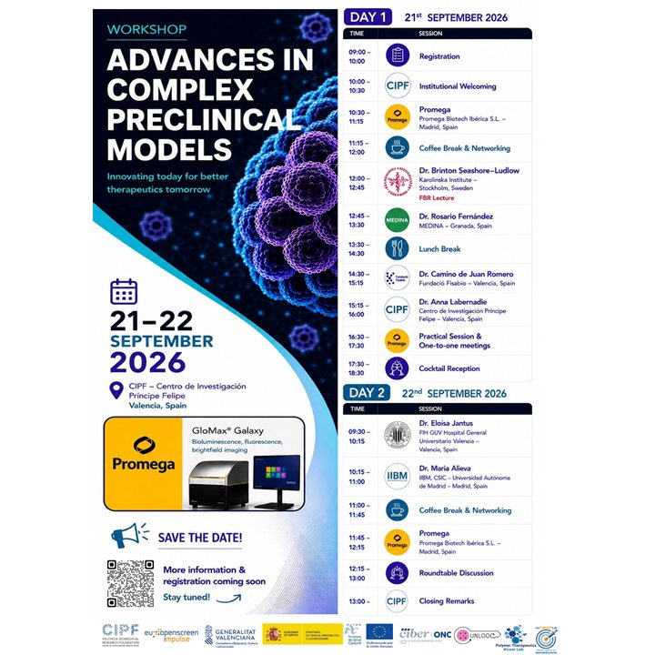 VicentPTLab's tweet photo. 🔬 Busy week ahead at the Polymer Therapeutics Lab @CIPFciencia!

🧪 Sept 21-22: Advances in Complex Preclinical Models workshop (IMPULSE project), bringing together researchers from across Europe.

#BiomedicalResearch #PreclinicalResearch #ResearchersNight https://t.co/DSAOOpWcwa
