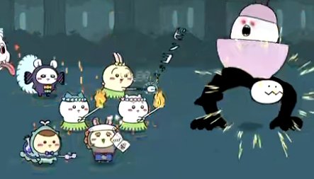 shirobebe3's tweet photo. ビンヨヨ！
このウサギの攻撃びんよよ出てきて可愛い😂😂😂
  #ちいかわ https://t.co/67uIT1yeXh