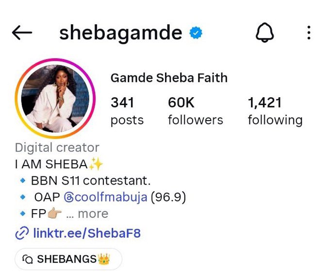 BlowYourOwn6's tweet photo. Congratulations 🥳 🔥👏🏽👏🏽👏🏽for 60k followers my queen 💃💃💃💃💃💃💃

SHEBA TO THE FINALE
THE MONEY IS OLD

#SHEBAX160M
#ShebaGamde
#BBNaija https://t.co/jGEF3uSsvl