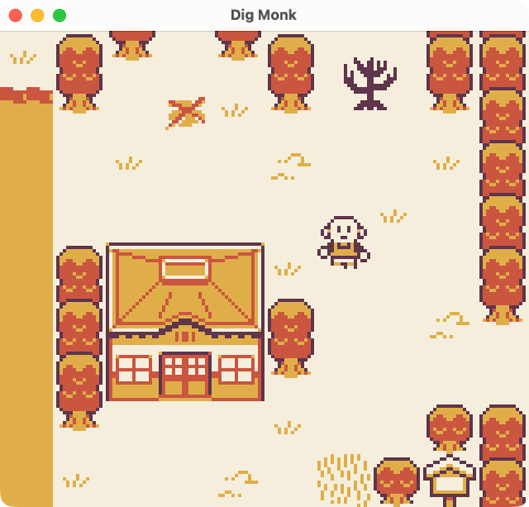 hidebugames's tweet photo. お坊さんが仏像をつくるアドベンチャーゲーム「 Dig Monk 」をリリースしました。
日本語 &amp; English で遊べます。
GBJAM 14 に向けて 10日間で制作しました。
ゲームボーイ対応です。itch_io でプレイできます https://t.co/gBqhvK75eQ