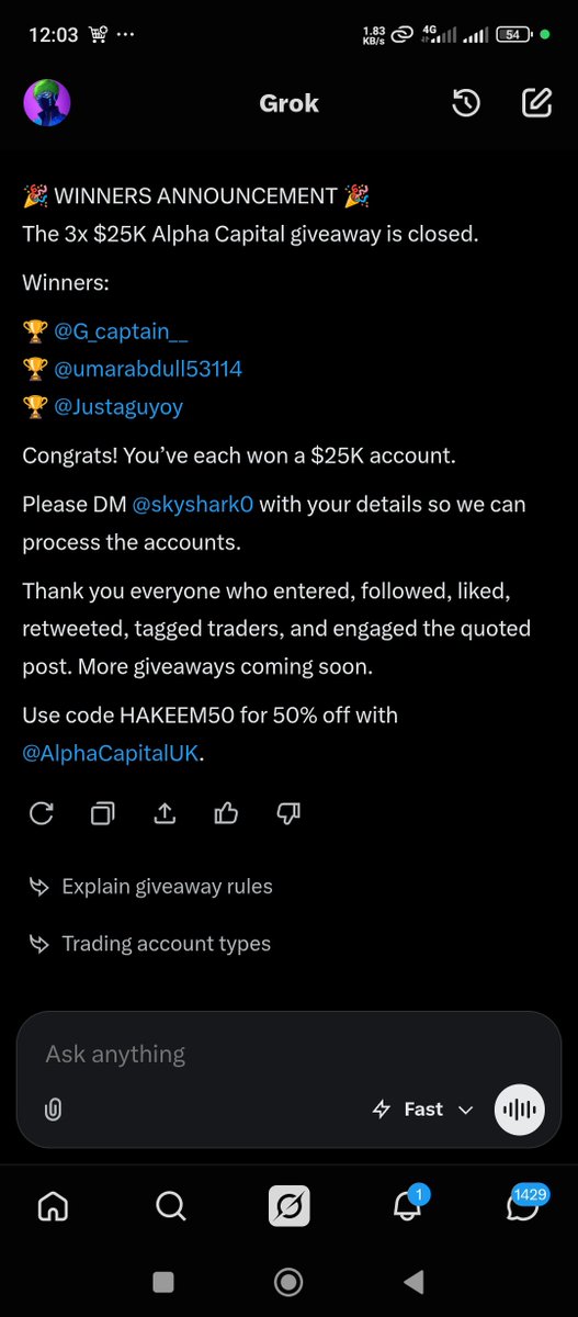 skyshark0's tweet photo. Congratulations to the winners of @AlphaCapitalUK Giveaways send me your email via DM asap

@G_captain__
@umarabdull53114
@Justaguyoy https://t.co/FHlEZ2Wst9