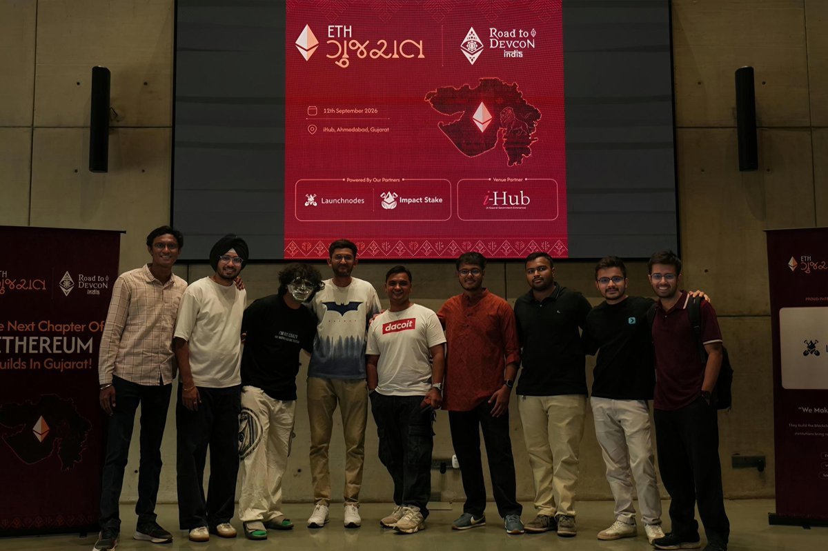 akshit_mokani's tweet photo. One week since @Eth_guj.

8 speakers. 1 artist.
A full day of ideas, conversations, music &amp; moj.

Still grateful for everyone who made the day what it was, every speaker, attendee, team, @EFDevcon and our Sponsors @launchnodes &amp; @impactstake.

Road to Devcon, the Gujarat way. 🫶 https://t.co/bE2wsKv915