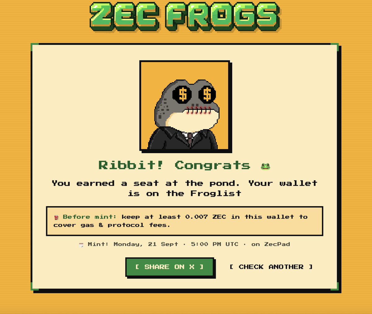 JardasPrs's tweet photo. I am ready, who is minting @zecfrogs today? https://t.co/7KRnm5u5wX