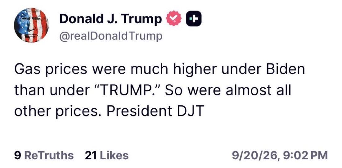 LauraLoomer's tweet photo. This is true. 

Life was horrible under Biden. Worst 4 years of my life. 

Crazy how some people in the Woke Reich want to pretend like things are worse under President Trump. 

It’s a foreign influence operation where people are paid by hostile regimes to attack President Trump. https://t.co/pidJEppgh0