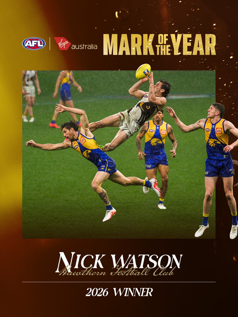 HawthornFC's tweet photo. MAGIC 🪄

WIZARD WATSON. MARK OF THE YEAR 2026. https://t.co/MvJRJ1vzRu