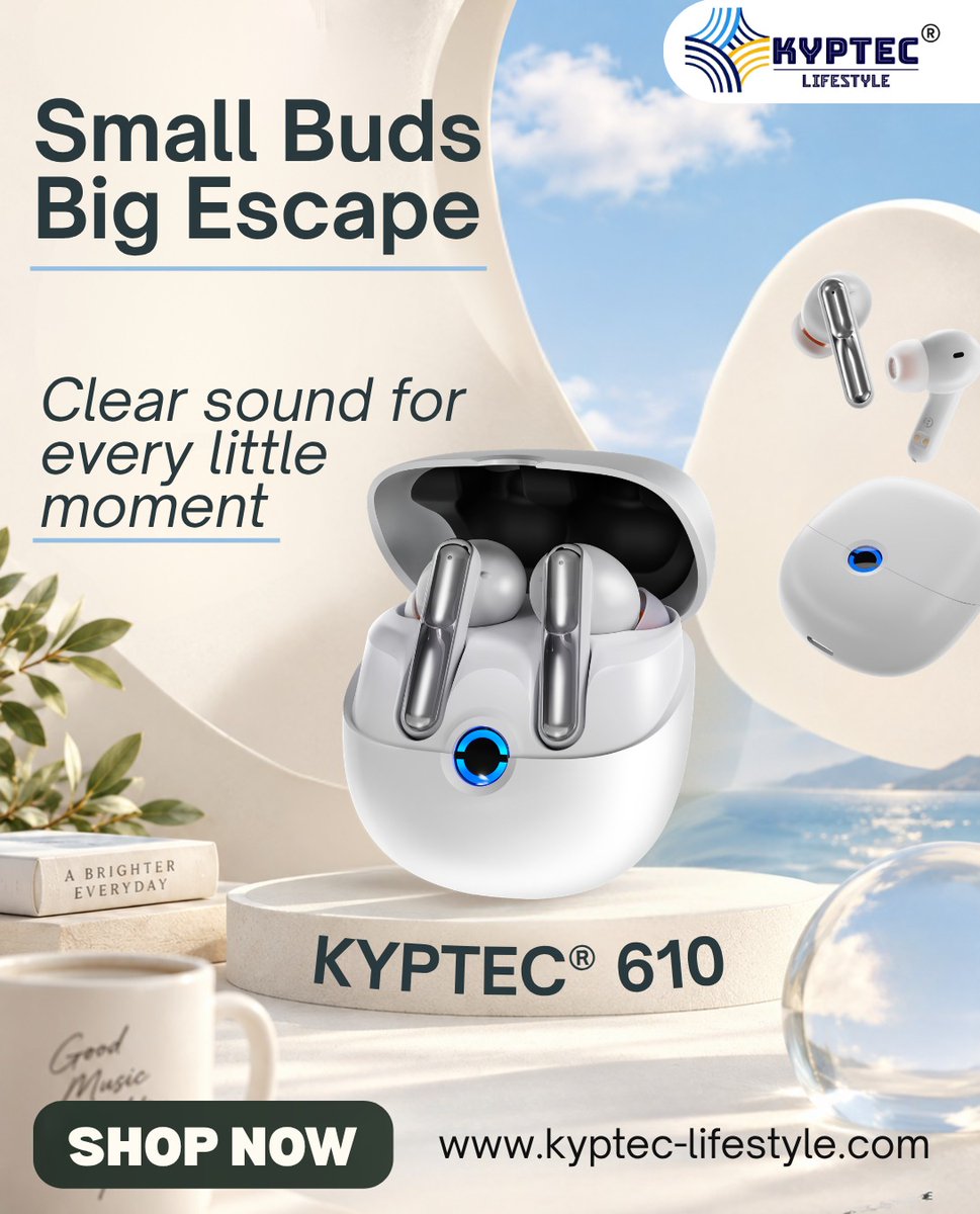 Kyptec_nitin's tweet photo. Small buds, big escape. 🤍🎧
KYPTEC® 610 Hybrid ANC Earbuds are made for clear sound, everyday comfort, and music moments that travel with you anywhere.

From work breaks to travel plans, from calls to playlists — keep your sound light, stylish, and powerful with KYPTEC® 610.

📲 Follow twitter page @Kyptec_Audio  for latest launches & exclusive offers:

🛒 Also available on Amazon
Just search on Amazon “Kyptec Headphones”
✔️ COD available
✔️ Easy EMI options

🛒 Shop Now on our Website:
https://t.co/WwzDR7pdIr

Follow the Founders of Kyptec LifeStyle:
✔️ @Kyptec_nitin
✔️ @Kyptec_sweta

#KyptecLifeStyle #KYPTEC610 #HybridANCEarbuds #WirelessEarbuds #BluetoothEarbuds #ClearSound