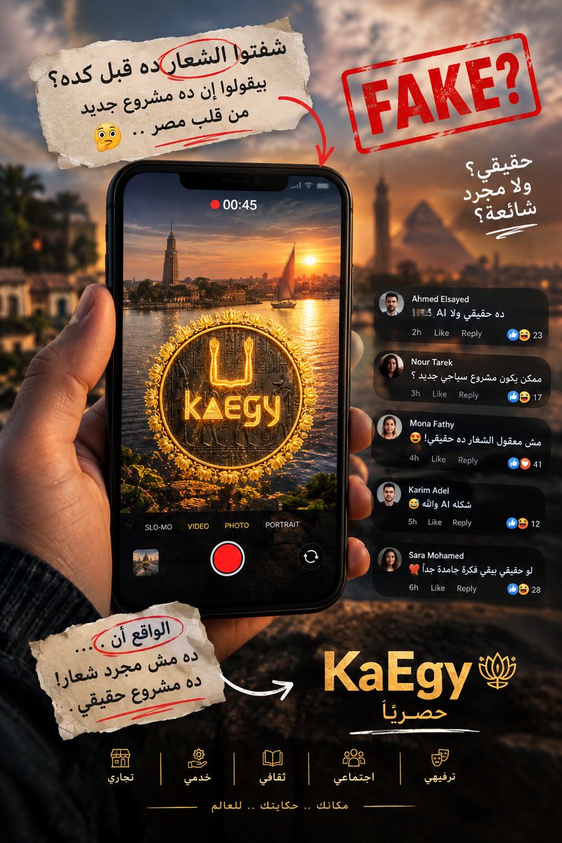 kaegy_eg's tweet photo. استنى… ده حقيقي ولا الـAI لعبها صح المرة دي؟ 👀
الصورة دي هتخليك تشك…
بس قبل ما تحكم إنها وهمية، ركّز كويس.
هل تتوقع إن ده مشروع حقيقي؟
ولا مجرد فكرة معمولة بالـAI؟ 🤔
اكتب رأيك في كومنت: حقيقي ولا وهمي؟ 👇
#KaEgy #مصر #AI #Egypt #KaEgy𓂓 https://t.co/i3Rp5P1upD