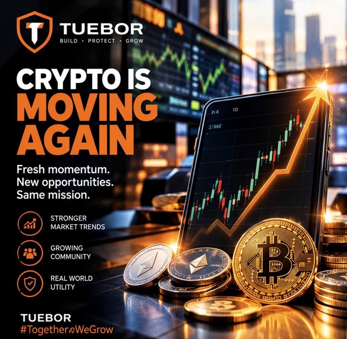 TueborCoin's tweet photo. Happy New Week, Tuebor community. 🟠

Crypto momentum is building, and the opportunities ahead are bigger than ever.

At Tuebor, we stay focused on what matters: building, protecting, and growing through real utility and long-term vision.

New week. Fresh momentum. Same mission.
Let’s keep building. 🚀

#Tuebor #Crypto #Web3 #Blockchain #TogetherWeGrow
