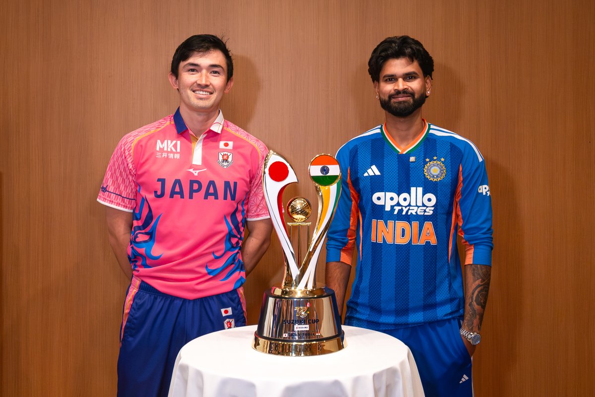 BCCI's tweet photo. 📸📸 Picture-perfect frames with the Captains 🏆

The stage is set for a historic clash between #TeamIndia and Japan 🤝

#TeamIndiaInJapan | @CricketJapan https://t.co/5mGTm42RZj