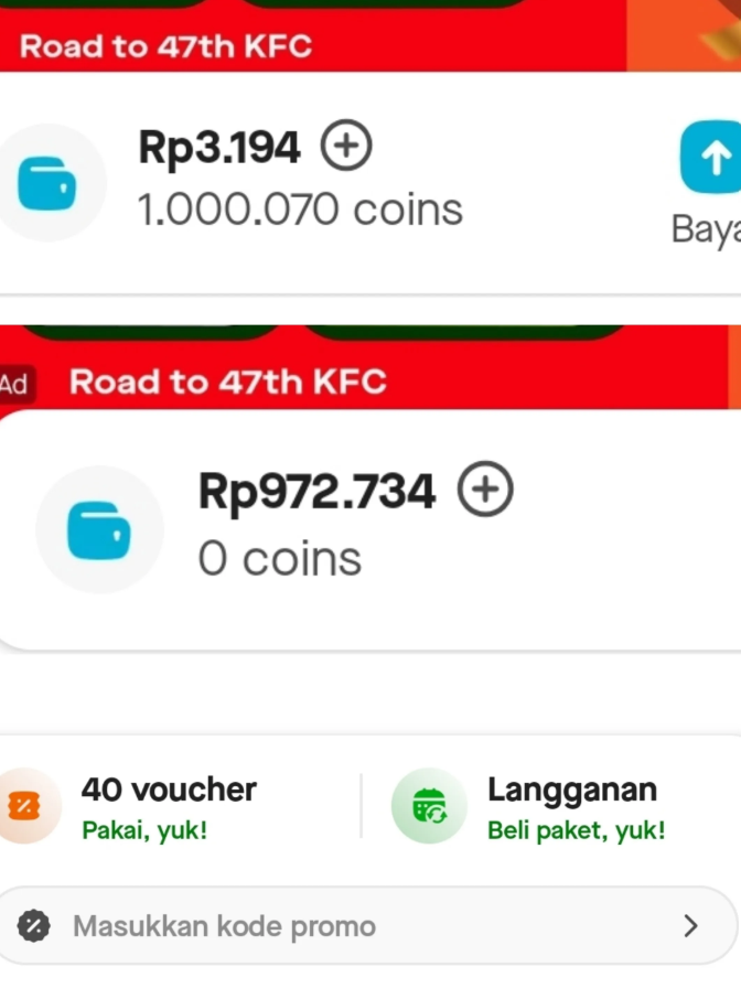 txtharihariWNI's tweet photo. Berhasil menjadikan saldo GoPay Coins menjadi saldo GoPay. Jumlahnya memang jadi berkurang, tapi nggak apa-apa.

Yang penting, saat dipakai semua voucher dan promo bisa berlaku kalau pembayarannya pakai GoPay. Kalau pakai GoPay Coins, voucher dan promo nggak bisa dipakai. ��👍

Ada yang sudah pernah coba cara ini juga, guys?