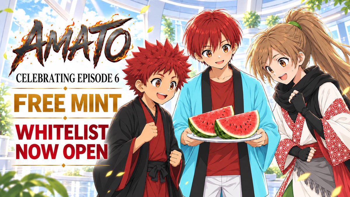 smapocke's tweet photo. 【AMATO — EPISODE 6 FREE MINT 】

Whitelist Registration is NOW OPEN!
▶︎ https://t.co/oaOlAc0tdC

AMATO is an original IP inspired by Japanese culture, and we’re launching our Free Mint. https://t.co/Vbixrtd3PZ