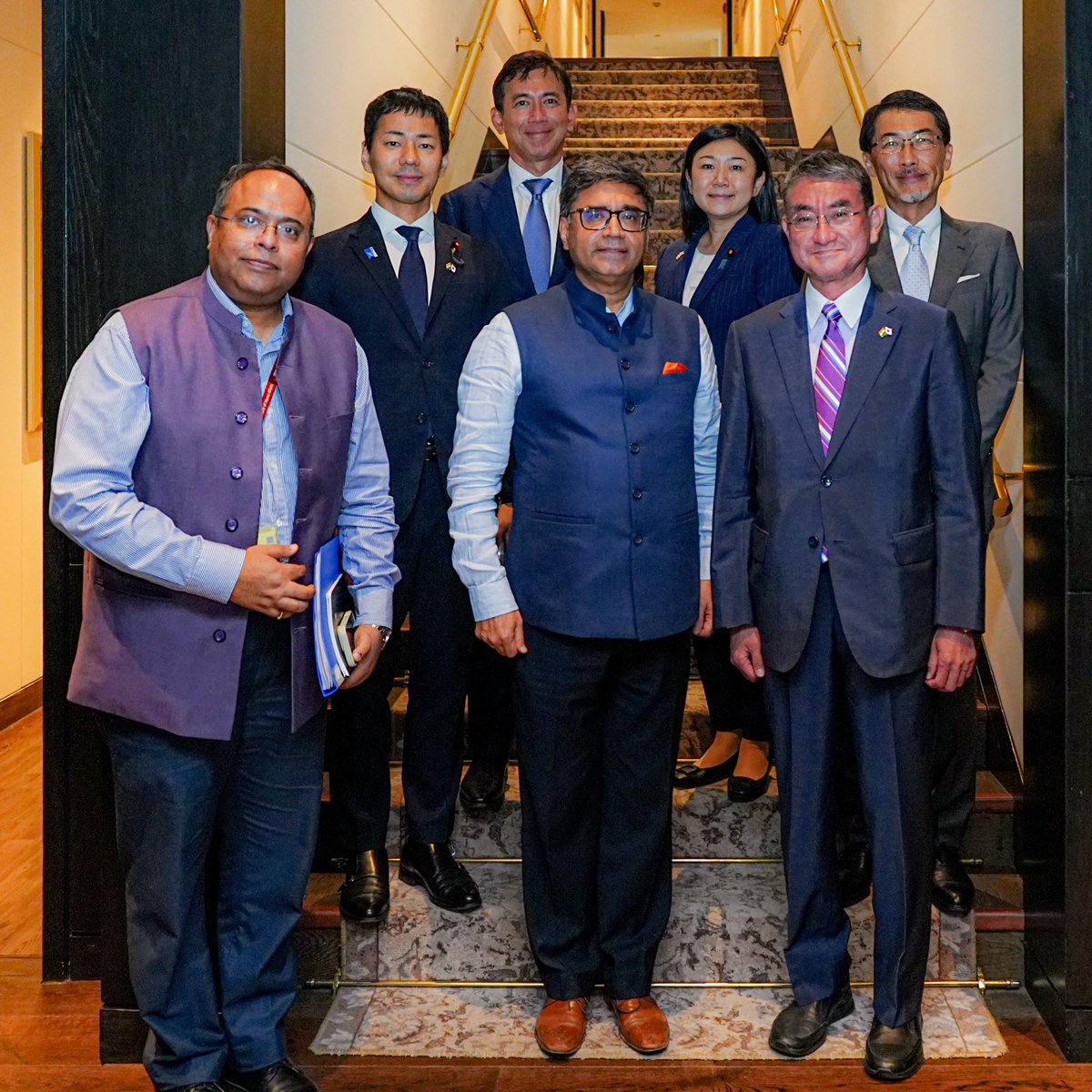 VikramMisri's tweet photo. Delighted to interact today with a delegation of MPs of the LDP 🇯🇵 led by @konotaromp visiting India under @MEAIndia’s  Distinguished Visitors’ Programme. We had a wide-ranging discussion on political and economic issues of shared interest. https://t.co/6CO8CyYhFK