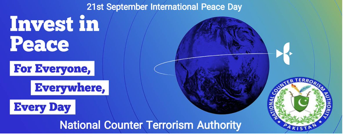 NACTAPK's tweet photo. 21st September International Peace Day 
 Salute to all peace builders 
#PeaceIsPossibe #Nacta4Peace #cultureofpeace #peaceday https://t.co/Va6n8JOdsF