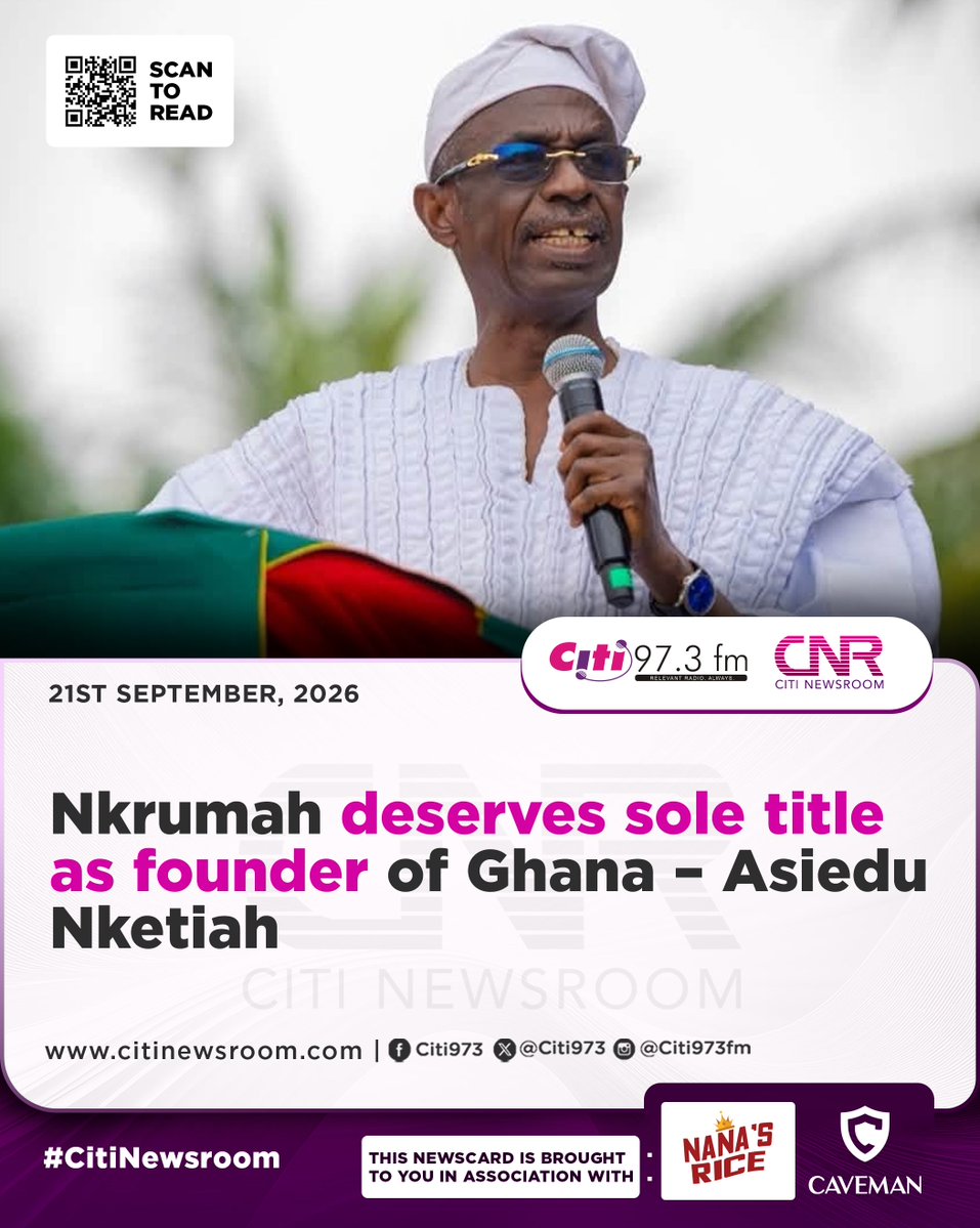 Citi973's tweet photo. National Chairman of the National Democratic Congress (NDC), Johnson Asiedu Nketiah, has called for an end to efforts to equate Dr Kwame Nkrumah with other nationalists who contributed to Ghana’s independence struggle.

More here: https://t.co/43ZVAH20t1

#CitiNewsroom #CitiFM #GhanaNews