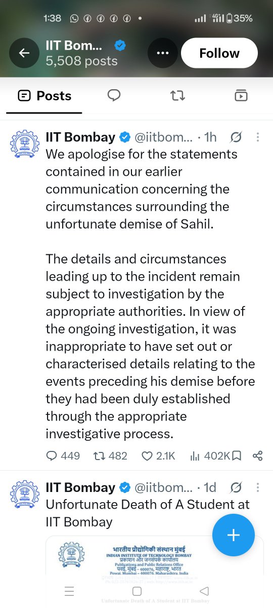 SanjayK65258479's tweet photo. @AmanKumarKamble The IIT Director must be dismissed, and he too should be charged for Sahil’s murder as part of an institutional conspiracy. https://t.co/3loMDJmmXD