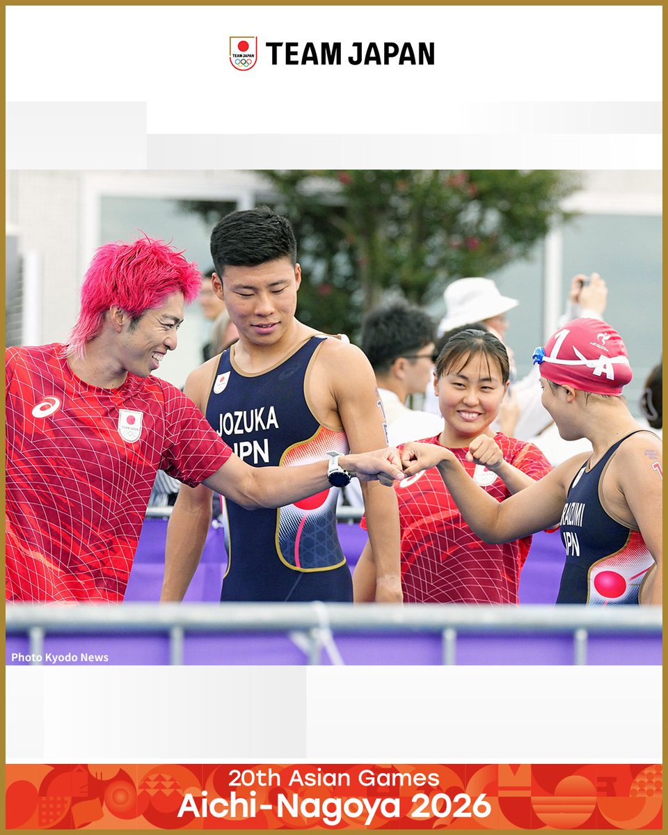 TeamJapan's tweet photo. ◤ 📸TEAM JAPAN Shots #愛知名古屋2026 ◢

🏊️🚴🏃トライアスロン
混合リレー

#TEAMJAPAN は銀メダルを獲得！🥈👏

トライアスロンは金メダル1個、銀メダル1個、銅メダル1個の合計3個のメダルを獲得し、全てのレースを終了しました🇯🇵

@Triathlon_Japan
#ともに一歩踏み出す勇気を

愛知・名古屋アジア大会はTBS ▶︎ @TBS_TV_S