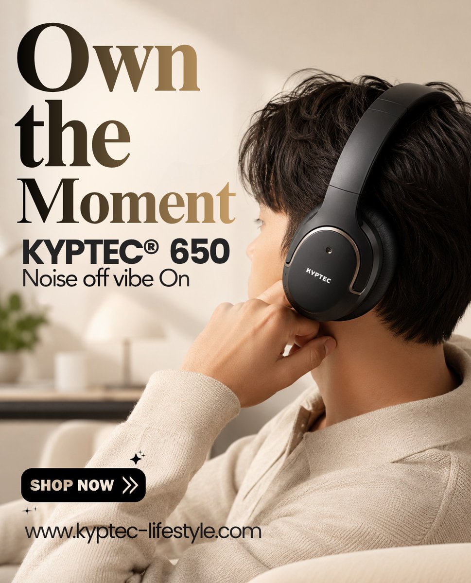 Kyptec_nitin's tweet photo. Move with the moment. Your sound, anywhere. 🖤🎧
KYPTEC® 650 is designed for premium sound, effortless comfort, and everyday style — perfect for travel, work, music, calls, and peaceful listening.
Put it on, tune in, and carry your vibe wherever life takes you.

📲 Follow twitter page @Kyptec_Audio  for latest launches & exclusive offers:

🛒 Also available on Amazon
Just search on Amazon “Kyptec Headphones”
✔️ COD available
✔️ Easy EMI options

🛒 Shop Now on our Website:
https://t.co/WwzDR7pdIr

Follow the Founders of Kyptec LifeStyle:
✔️ @Kyptec_nitin
✔️ @Kyptec_sweta

#KyptecLifeStyle #KYPTEC650 #ANCHeadphones #WirelessHeadphones #BluetoothHeadphones