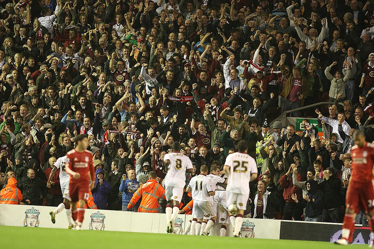ntfc's tweet photo. 🗓️ On this day 16 years ago, a night Cobblers fans will never forget.

We'll be taking a look back at that iconic Anfield win throughout the day! 🙌

#ShoeArmy 👞

https://t.co/L9tnO46rqo https://t.co/LDNHQ0paJO