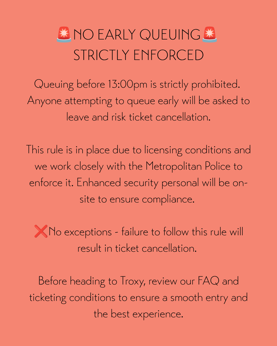 TroxyLondon's tweet photo. We're very excited to have @LiSA_OLiVE at Troxy this Tuesday!

But we have some pretty important security and queuing updates for you to make sure we all have the safest (and best) time.

https://t.co/f5YSlyL6PG https://t.co/sUp91OQzyH