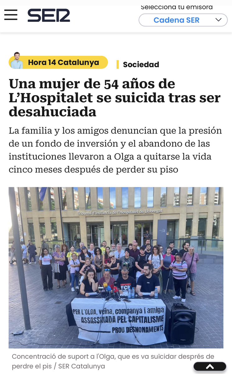 mpozueloc's tweet photo. Una persona se ha quitado la vida mientras las instituciones miran hacia otro lado.
No basta con lamentarse cuando ya es demasiado tarde. Hay que exigir responsabilidades y preguntarse qué falló, qué ayuda no llegó y quién decidió no actuar.
Una sociedad que deja sola a una persona cuando más necesita apoyo también tiene algo que explicar.
No queremos gobiernos que lloren las tragedias después. Queremos gobiernos que actúen antes, que garanticen derechos y que pongan a las personas por delante de los intereses económicos.
Porque gobernar no es hacerse la foto después de la tragedia. Gobernar es evitar que la gente llegue al límite.
#StopDesahucios