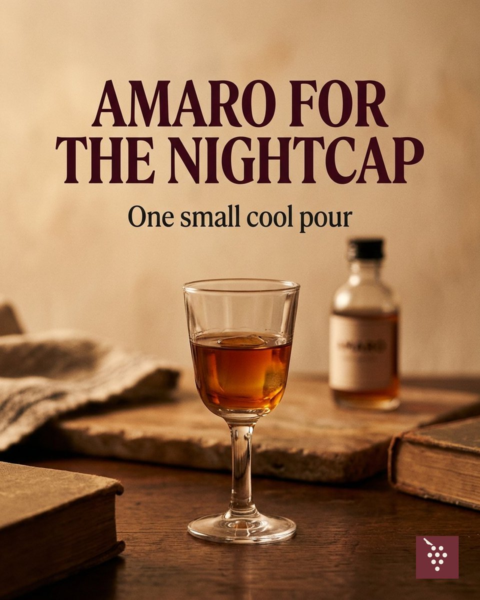 VyneWineApp's tweet photo. Amaro is a nightcap that finishes dinner without dessert wine. One small pour, cool, no apology.

A Somm in your pocket. A wine bible on the shelf.
https://t.co/E2cr3lTQOD
#nightcap #amaro https://t.co/s8QxufNqbm