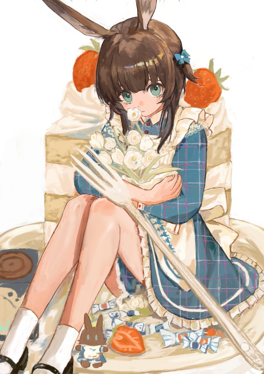 GumiaoAndPeace's tweet photo. 吃一口🍽️🍰
#イラスト #Arknights #Amiya #絵 https://t.co/WHXdQTMXG1