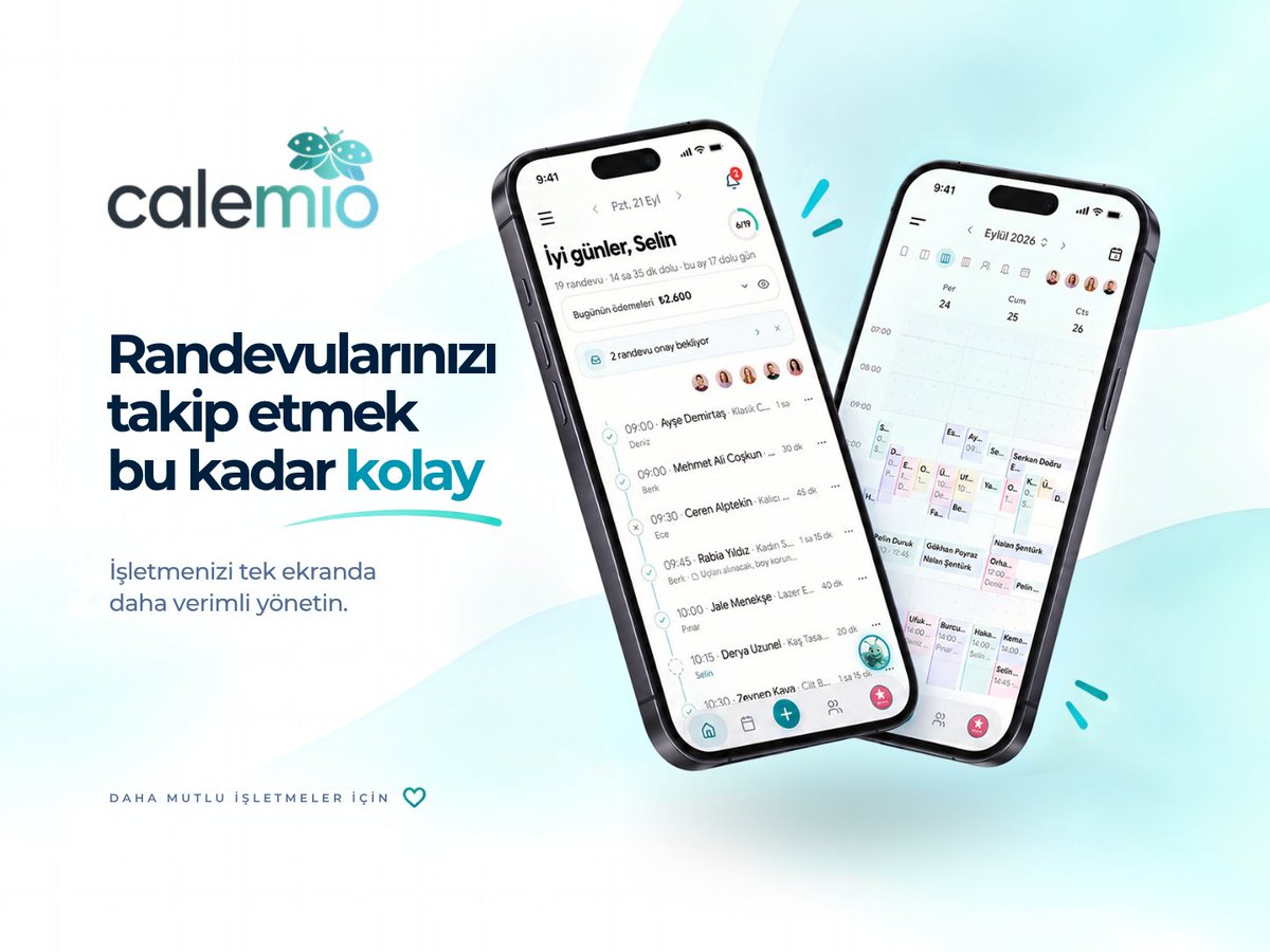 miox_studio's tweet photo. TR| Randevularınızı takip etmek bu kadar kolay.  
Gününüzü tek ekrandan görün, takviminizi yönetin ve işinize odaklanın.  

ENG| Managing your appointments can be this simple.  
See your day at a glance, manage your calendar, and focus on your work.

https://t.co/f9NQhCC3IS https://t.co/hTyJtumIkU