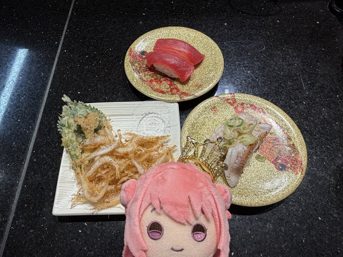 Inukoroll's tweet photo. 回らないお寿司🍣だよぉ https://t.co/acNbPGxPZQ