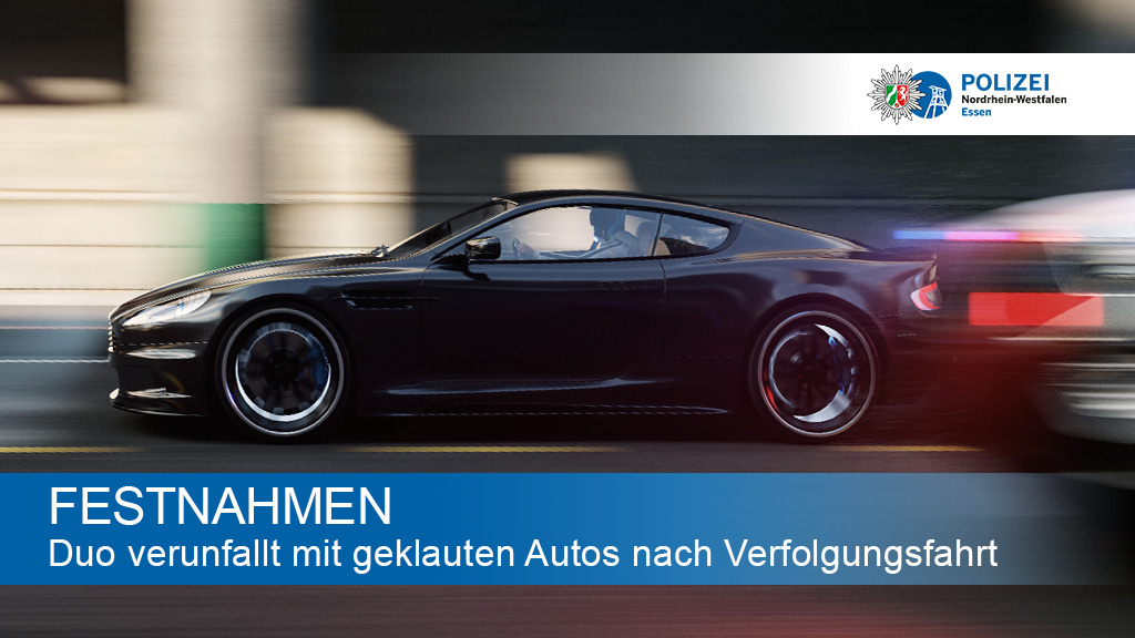 Polizei_NRW_E's tweet photo. Duo verunfallt mit geklauten Autos nach Verfolgungsfahrt - zwei Tatverdächtige festgenommen

In der Nacht zu Freitag (18. September) an der Hubertstraße in #Essen #Ostviertel. 

Pressemeldung: https://t.co/KdsHJKyZie https://t.co/lRFdRh2Dnf