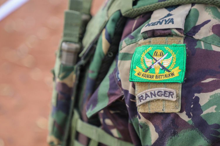 the_sambu's tweet photo. A Kenya Defence Forces ranger assigned to the 40th Ranger Battalion displays the unit’s shoulder patch, the official insignia representing the battalion’s heritage.

The 40th Ranger Battalion is part of KDF special forces units that operate high-risk missions. The rangers are among the most heavily trained KDF units. They are frontliners in every operation and are always called to back up other overwhelmed special forces units.