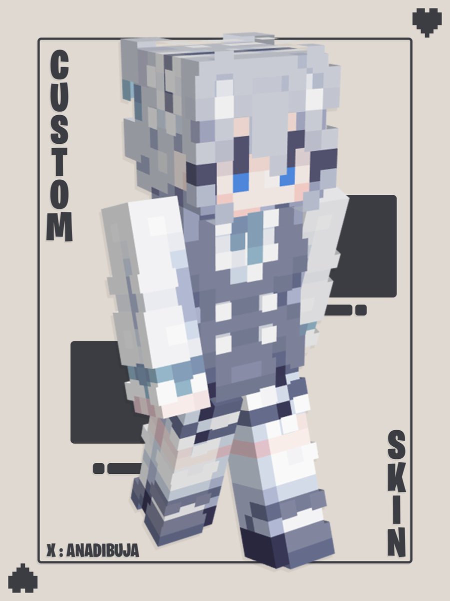 AnaDibuja's tweet photo. Minecraft Custom Skin - Commission 🫐

Portfolio: https://t.co/tiHkPMomh0           
VGen: https://t.co/YbBxXaDWYP 

#minecraft #pixelart #minecraftskin #commission https://t.co/WbQ6YKKyqo
