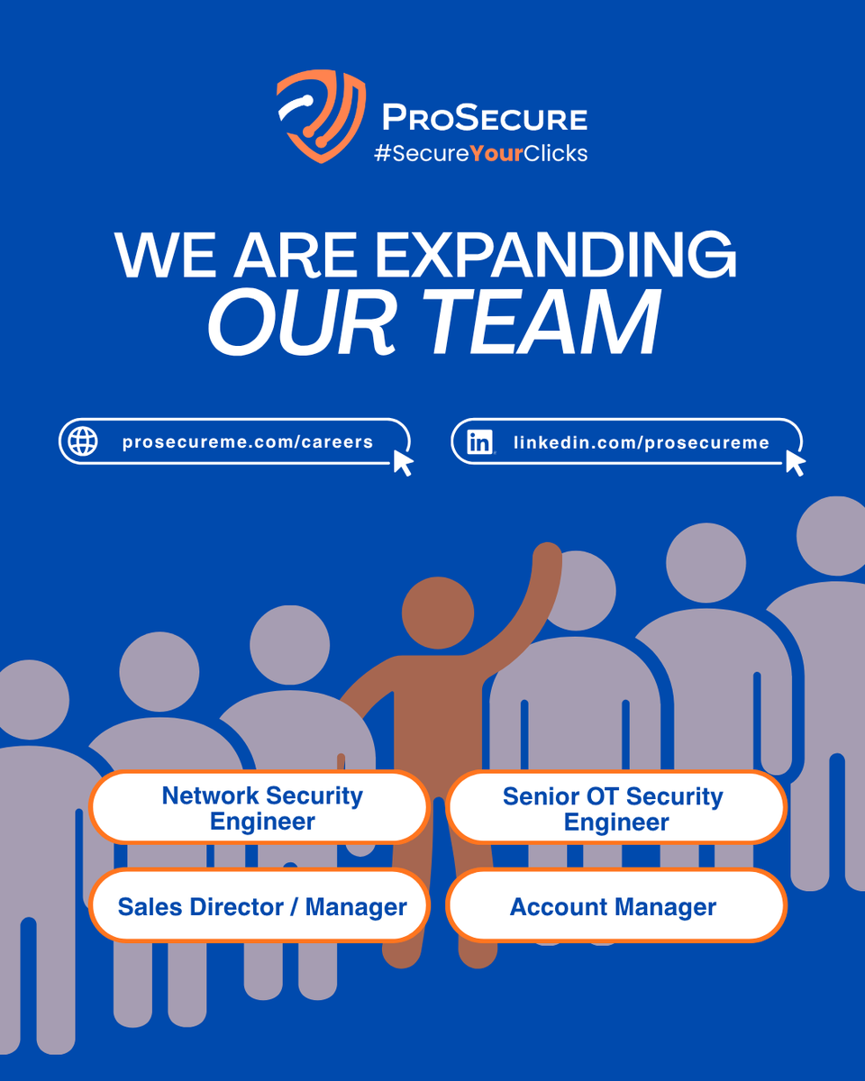 ProsecureME's tweet photo. @ProsecureME  is hiring in Saudi Arabia!

Join our growing team in:
🔹 Cybersecurity Sales
🔹 IT &amp; Cybersecurity Management
🔹 Network Security
🔹 OT Security Engineering

🔗 https://t.co/I9KZv6cgfi

#ProSecure #Hiring #CybersecurityJobs #SaudiArabia #Careers https://t.co/OIFplX2hOa