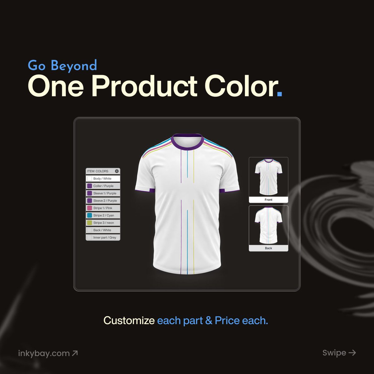 inkybay's tweet photo. 🎨ONE color…. or COMPLETE creative control? 👀

How would you let customers customize a product?

A. Pick one color for the whole product
B. Choose colors for individual parts
C. Add colors + text + logos + artwork

Share your thoughts below. 👇
#InkyBay #PrintOnDemand #Shopify https://t.co/JYoQ1nhEY1