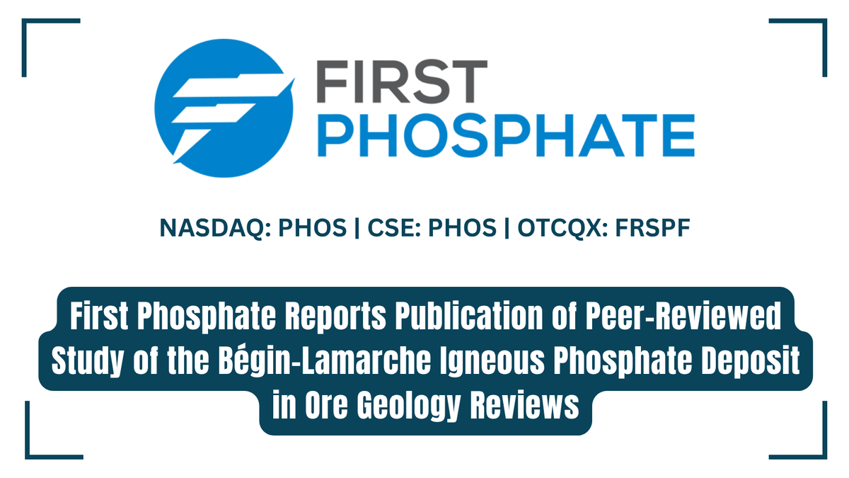 InvestorNews's tweet photo. First Phosphate Reports Publication of Peer-Reviewed Study of the Bégin-Lamarche Igneous Phosphate Deposit in Ore Geology Reviews https://t.co/CvBsac8ocA cc: @InvestorNews

#Phosphate #CriticalMinerals #LFP @FirstPhosphate $PHOS $PHOS.CN $FRSPF https://t.co/cJ5fCUM9nA