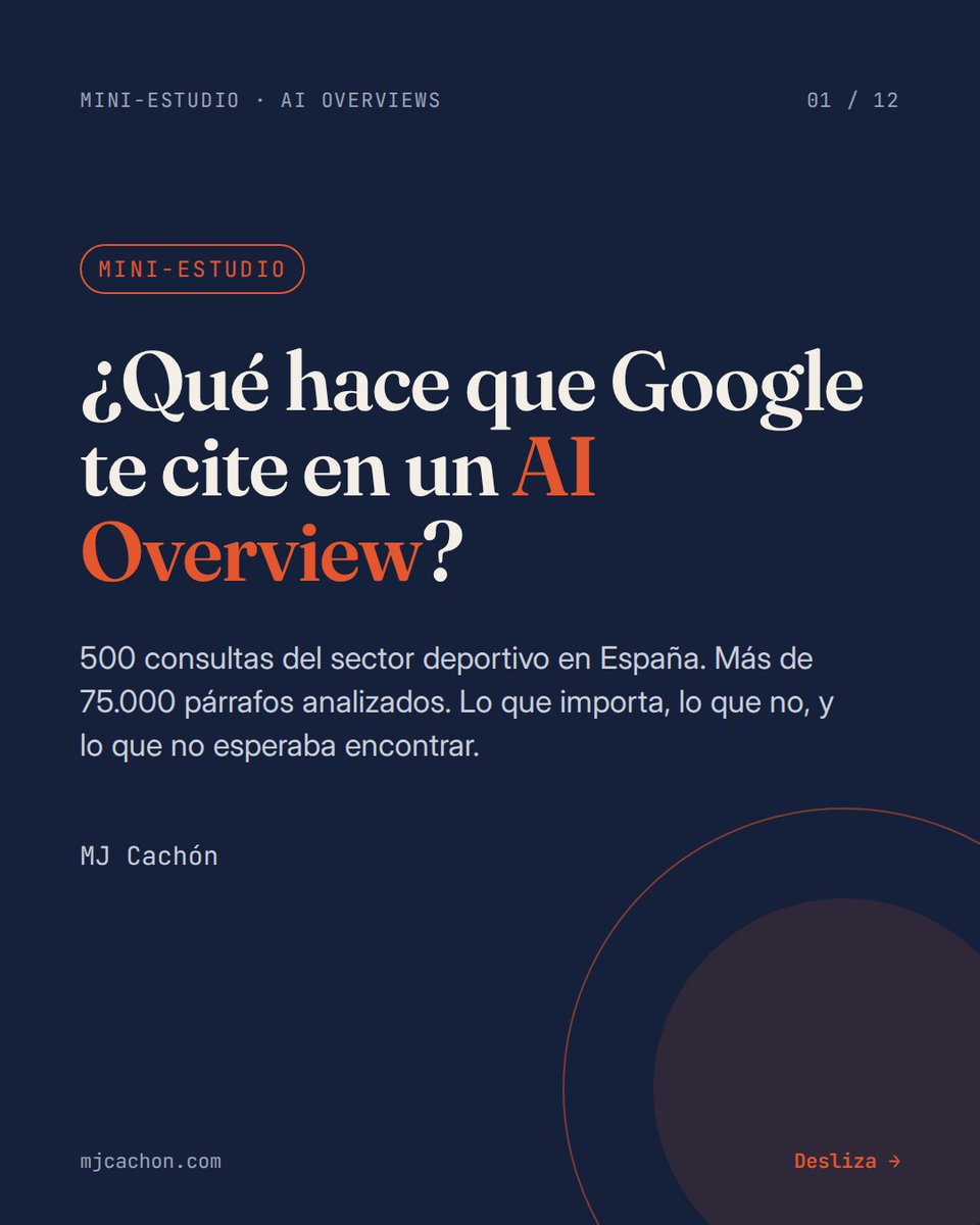 mjcachon's tweet photo. Acabo de lanzar un "mini estudio" sobre AI Overviews, quién aparece en las citas y tratar de estudiar los factores lingüísticos implícitos, algo que me interesa mucho relacionado a procesamiento de lenguaje natural.

¿Qué podemos sacar en claro de este estudio observacional?

Veamos 👇