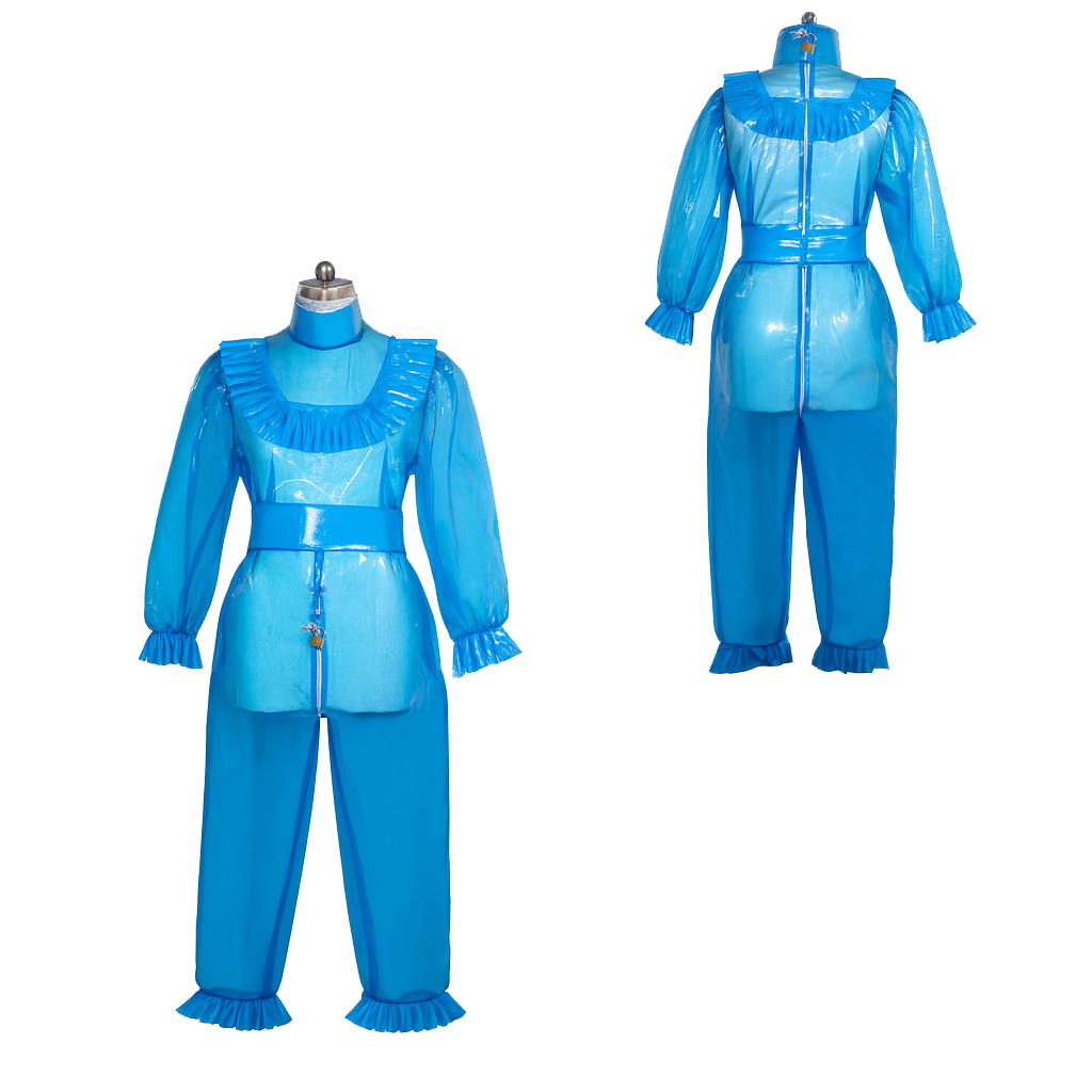 sissydresscom's tweet photo. 💙 A little frill, a lot of shine! This transparent blue PVC jumpsuit pairs a glossy finish with puff sleeves, playful ruffles, and lockable details. Dare to wear something extraordinary. ✨
#SissyDress #SissyMaid #TransparentPVC #PVCFashion #CustomMade https://t.co/kUe2Q4RnJs