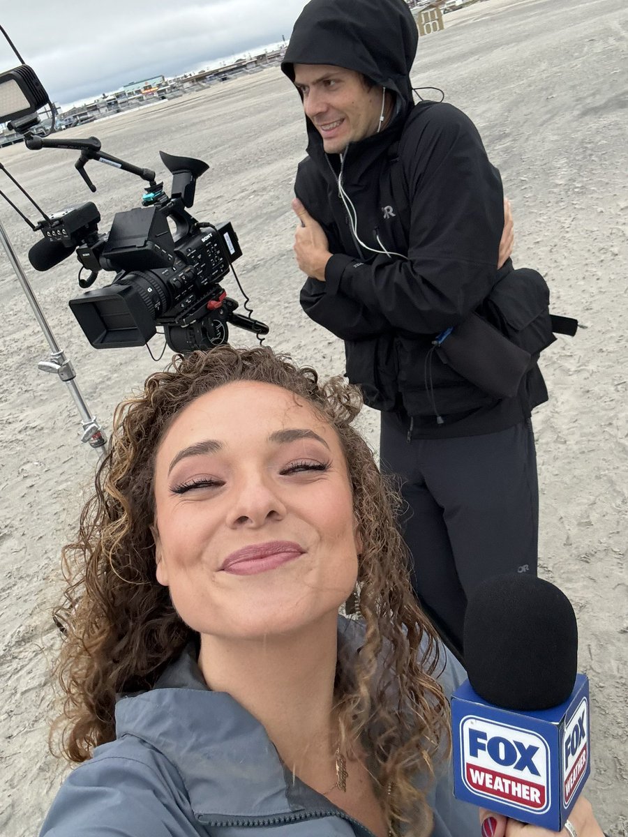 baynefroney's tweet photo. Hello from Wildwood, NJ! 

A strong coastal storm is developing along the mid-Atlantic .. strong winds, massive waves and rain will all be a concern from the Carolinas to New England this week. We got your forecast on @foxweather (Doug is a lil chilly) https://t.co/KF7KFRGHbn