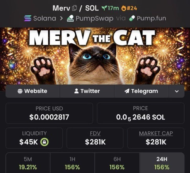 MemeQueen__12's tweet photo. 💎 Aped $Merv at $9.8K MC and rode it all the way to $281K MC in my alpha TG!

We locked in 28.6x profits 🚀🚀

📩 DM me to join the alpha TG 🔥📉
⛓️ #Solana #Memecoin #CryptoTrading https://t.co/U2PPfDgZ60