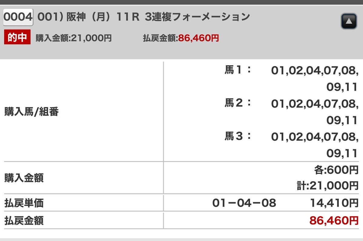 Amane_sab3's tweet photo. 神戸新聞杯
結局買ったのはコレ
タラレバだけど2万1000円の軍資金用意できて、最初の予想通り
1着ロブチェン
2着アルトラムス
3着シートゥサミット
の三連複買ってたら302万だったってことか

いやでも、三連複一点に2万は無理やって...笑
直前でチキったわ☹️
#競馬 https://t.co/NLtTTARYaG