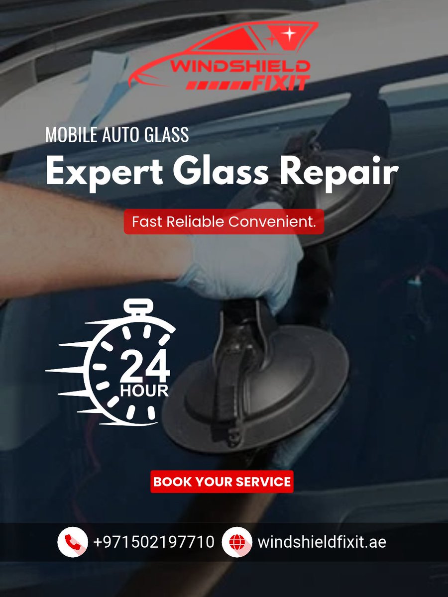 WindshieldFixit's tweet photo. MOBILE AUTO GLASS

Fast. Reliable. Convenient.

Expert glass repair wherever you need it.

📞 +971502197710
🌐 https://t.co/ONq6lPvOx5
#AutoGlass #GlassRepair #Dubai https://t.co/oKXWdjFHph