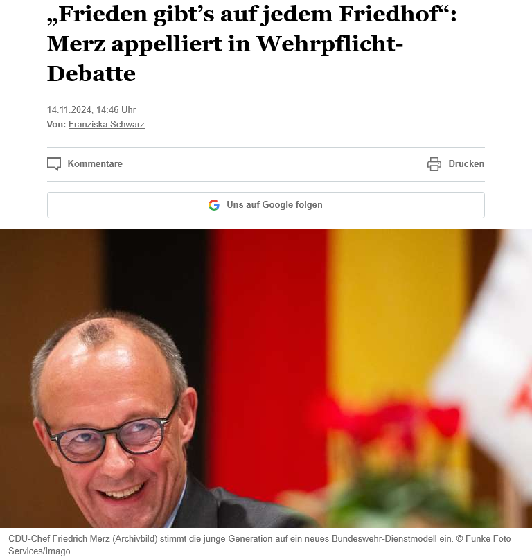 GrafZahn1's tweet photo. Vielen dämmert es langsam, was #Merzkannesnicht mit "Frieden gibts auf jedem Friedhof" und #Whateverittakes für #Rüstung meinen könnte?

Das wird #Scheuer, #SpahnMasken um Welten in´n Schatten stellen?

#Billionen-#Kredite-#Schulden für #Reiche*innen, #Rüstungs- und Öl-#Konzerne. https://t.co/RHtbScvIs5