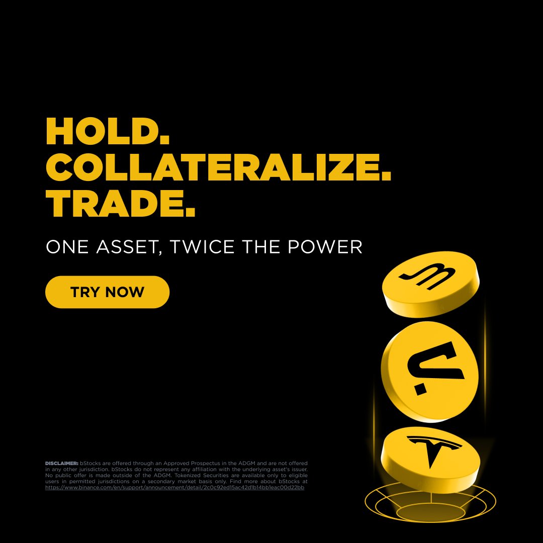 bstocksfinance's tweet photo. Your bStocks can do more.

Eligible bStocks are now available as margin collateral for all eligible Cross Margin and Portfolio Margin users.

One asset. More ways to use it. 

Know more → https://t.co/GaYNflWBC1 https://t.co/Up9gz1MT0f