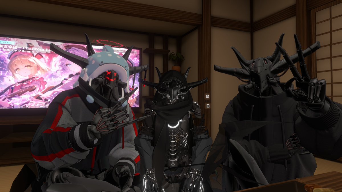glasses196's tweet photo. 先日撮ったGELASツーショットとスリーショット写真がこちら

#VRChat　#GELAS https://t.co/XWStaH4LGG