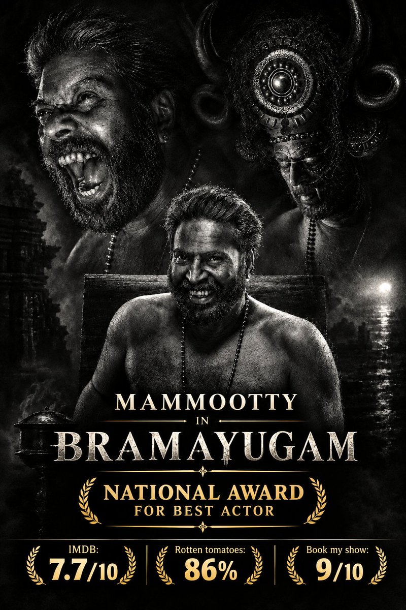 imcinemaaddict's tweet photo. The legendary - #Mammootty will collect his 4th National Award tomorrow during the ceremony to be held at the Statue of Unity!! ❤️
#Bramayugam was one of the highly rated films of 2024 in the Indian cinema and rightly deserve the award for his performance 💯 https://t.co/wxYY89lzdQ
