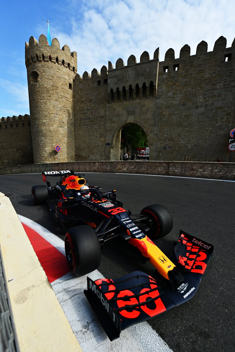 F1's tweet photo. Threading cars between the ancient Baku city walls for a decade 🤩✨

#F1 #AzerbaijanGP https://t.co/3EVP482v8l
