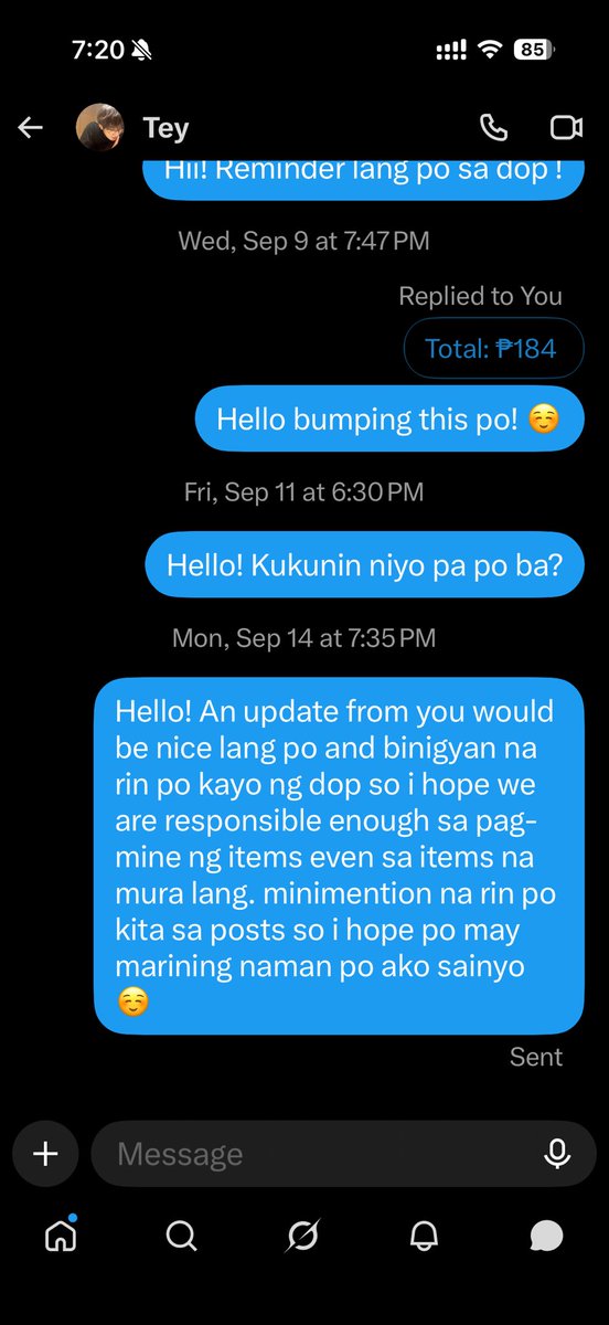 rIIking__'s tweet photo. BOGUS BUYER @manyaklino !

- no response ever since sept 6 after manghingi ng DOP https://t.co/s3u4BNXvD9