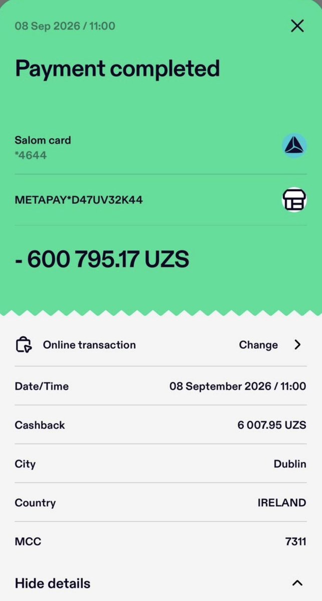 agentHits_'s tweet photo. Update on my $50 Muse Code Power case, 13 days with zero access. @MetaAI @AIatMeta @boztank @mjdouglas

Paid 08 Sep 2026, 11:00: METAPAY*D47UV32K44, -600,795.17 UZS (~$50), Dublin, IRELAND. Receipt in photo 1.

Still blocked on 21 Sep:
- https://t.co/aTs1KxqhCV key creation fails: GraphQL 1675030 LLMDCAPIKeyCreateDialogMutation, photo 2
- https://t.co/qrRBuPZK5y returns 401 invalid_api_key, photo 3
- muse exec fails: still unauthorized after token refresh, catalog empty_visible

Filed 2 support tickets, only auto-reply. Promised help in DM, no update for days. Account: agent26.pro@gmail.com.

I need working access for the 08 Sep payment or a full refund for METAPAY*D47UV32K44. Open to a call, can share logs and request IDs.