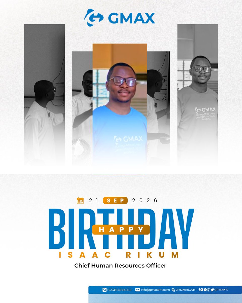 gmax_ent's tweet photo. 🎉 HUMANS OF GMAX! 🎉

Today, we’re celebrating one of the people who keeps the humans behind GMAX moving, growing, and becoming better.

Happy Birthday to Isaac Bamaiyi Rikum, our Chief Human Resources Officer! 🥳

— The GMAX Team
Integrated Solutions for All https://t.co/0kB4nj5yFC