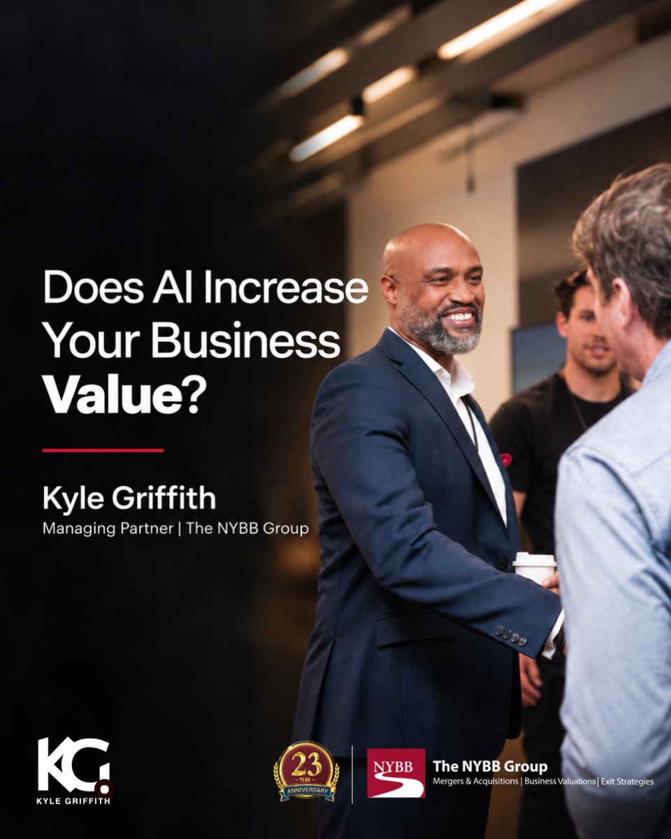 kylesellsbiz's tweet photo. Does AI increase your business value?
Yes. By 20-30%.
But only if you use it strategically.
Wrong: Implement AI because it's trendy.
Right: Use AI to reduce owner dependency / automate / improve decisions. Value increases 20-30%.
Strategic AI. Strategic value.
#GrowMergeExit https://t.co/8CMsd8aLhh