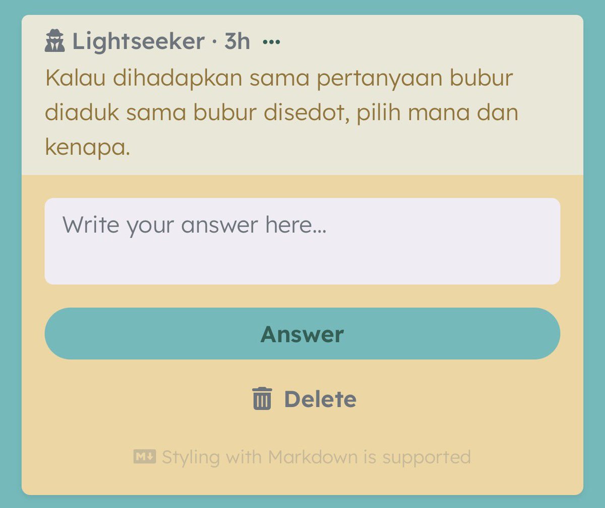 MagoPopBase's tweet photo. Billion dollar question: Bubur diaduk apa disedot?! Pilih kesehatan mentalku sih, nder..

HUHU TERIMA KASIH SENDER, KITA SAYANG KAMU JUGA.

Masya Allah.. Mana nih yang mau bawa pulang Sephiroth, cung??? ☝🏻

Yorunya ganteng katanya. Apa benar itu, syeffff? Setuju guysss? https://t.co/8KBaRnuxjN